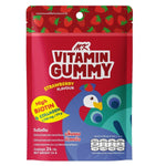 Mk Vitamin Gummy Strawberry confectionery snack with bright red gummy candies shaped like strawberries.
