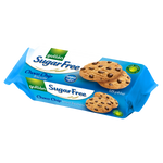 Gullon Sugar Free Choco Chip Biscuits, confectionery snacks with chocolate chips on a plate