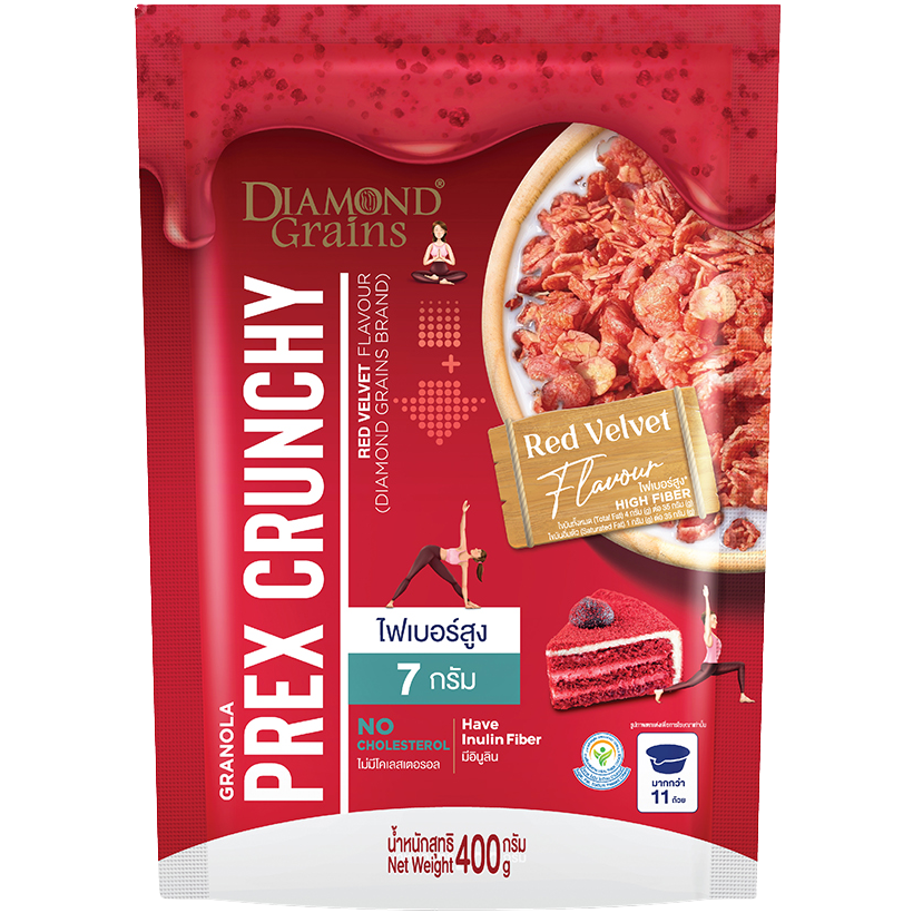 Diamond Grains Granola Prex Crunchy Red Velvet