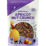 Ceres Organics Apricot Nut Crunch in a bowl showing dried apricots, nuts, and crunchy granola pieces for a healthy snack.