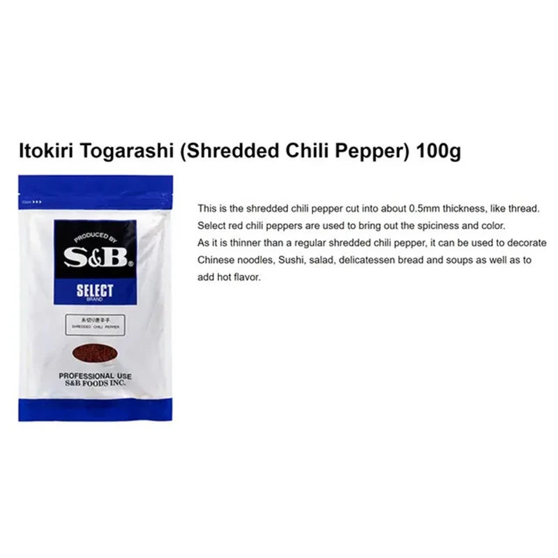 S & B Select Itokiri Togarashi Shredded Chili Pepper 100g