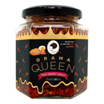 Drama Queen Crispy Chilli Salted Egg Flavour snack in colorful packaging, showcasing the spicy, savory snack inside.
