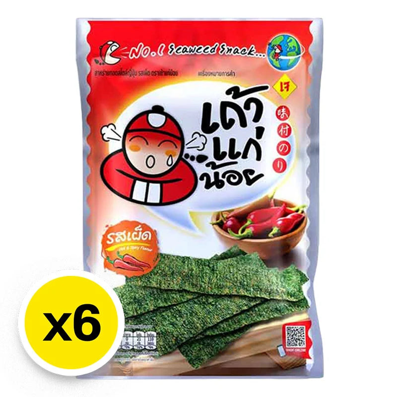 Taokaenoi Fried Seaweed Spicy 10g x6