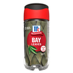 Dried McCormick bay leaves in a 3g package, used for flavoring in cooking, with the McCormick brand label visible.