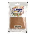 Chuk-De Caraway Powder in a glass jar, showing fine brown seeds used for cooking and baking in a grocery setting.