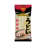 Dry rabbit brand udon noodles in 400g packaging, showing the unopened package with noodles inside.