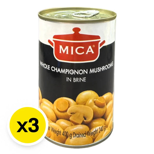 Mica Whole Champignon Mushrooms In Brine 400g x3