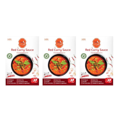 J-LEK Jae Lek Ready-to-eat Red Curry Paste Pack Of 3 Packets 250g