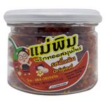 Maepimfoods fried chili with herbs, confectionery snack featuring crispy chili pieces coated with herbs, in a colorful package.