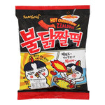 Samyang Zaldduck snack, a confectionery snack with crispy, caramel-coated rice snacks in a colorful package.