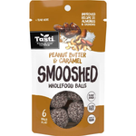 Tasti Smooshed Peanut Butter and Caramel confectionery snack with creamy peanut butter and caramel layers in a compact bar