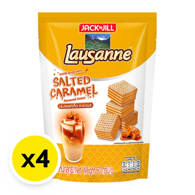Lausanne Wafer Non Coated Salted Caramel 60g x4
