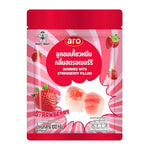 ARO Gummy Strawberry 100g box of colorful gummy candies, sweet strawberry-flavored snack in dry grocery and confectionery category.