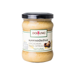 Doi Tung Macadamia Nuts Spread jar with label, creamy texture, and nut pieces visible on a white background.