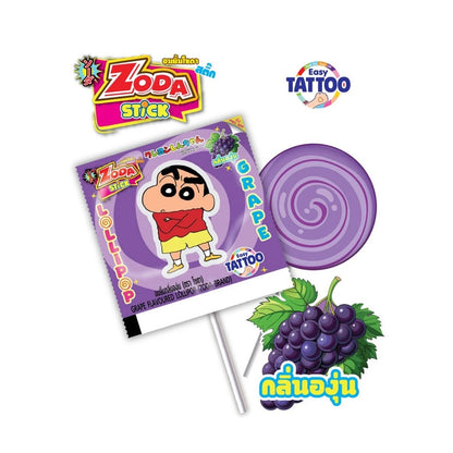 Zoda Lollipop Stick X Crayon Shin Chan Grape Flavor 50 Sticks