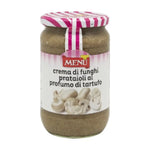 Dried Menu Cream Champignons with Truffle in a resealable bag, showcasing slices of mushroom and truffle pieces.
