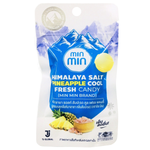 Min Min Himalaya Salt Pineapple confectionery snack featuring pineapple pieces coated with Himalayan salt crystals