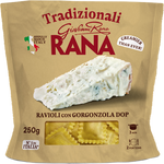 Giovanni Rana Ravioli with Gorgonzola DOP cheese, fresh pasta filled with creamy Gorgonzola in a grocery store setting