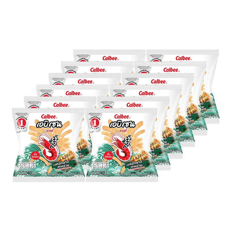 Calbee Ebisen Prawn Crackers Grilled Squid Seaweed 10g x12