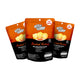 RISE BUDDY Healthy Baked Rice Snack Katsuo Smoked Flavor in three sachets, showing crispy rice snacks with smoked flavor packaging.