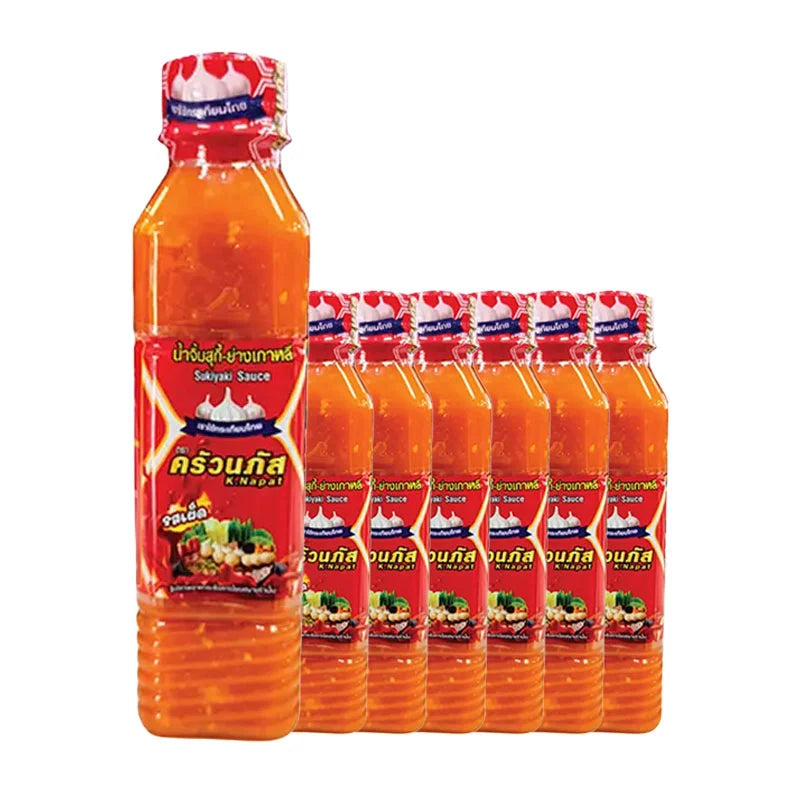 KRUANAPAT Spicy Suki Sauce 280g bottle, showcasing the vibrant label and spicy flavor profile.