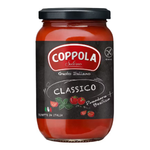 Coppola Sugo Classico jar of Italian tomato sauce for cooking and pasta, with label showing branding and product details.