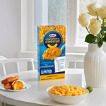 Kraft Macaroni & Cheese Original box, showing the classic yellow packaging with macaroni pasta and cheese sauce in the image.
