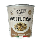 Tartufi Jimmy Truffle and mushroom risotto package with creamy rice and visible mushroom pieces, ideal for gourmet grocery shopping.