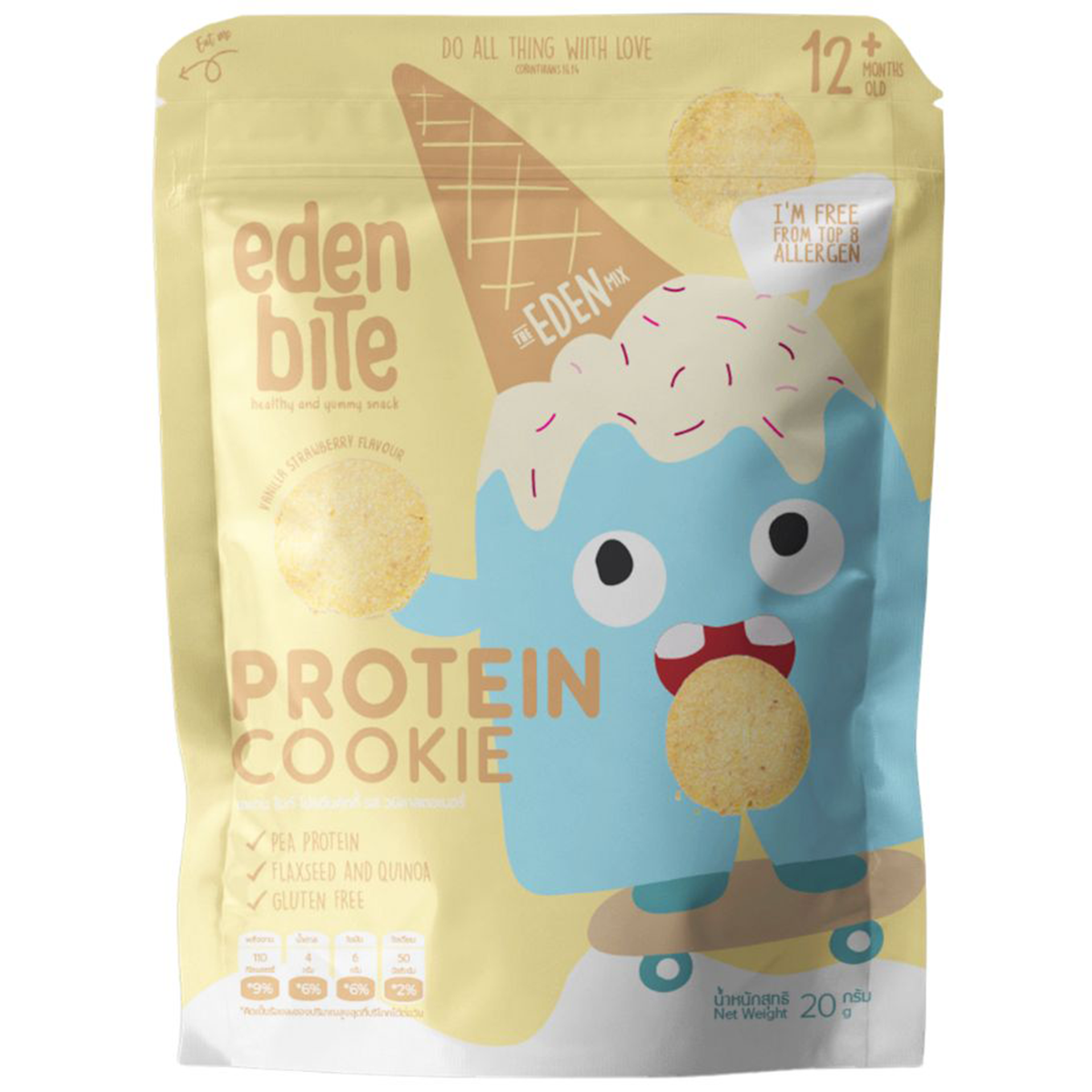 Eden Bite Protein Cookie Vanilla Strawberry