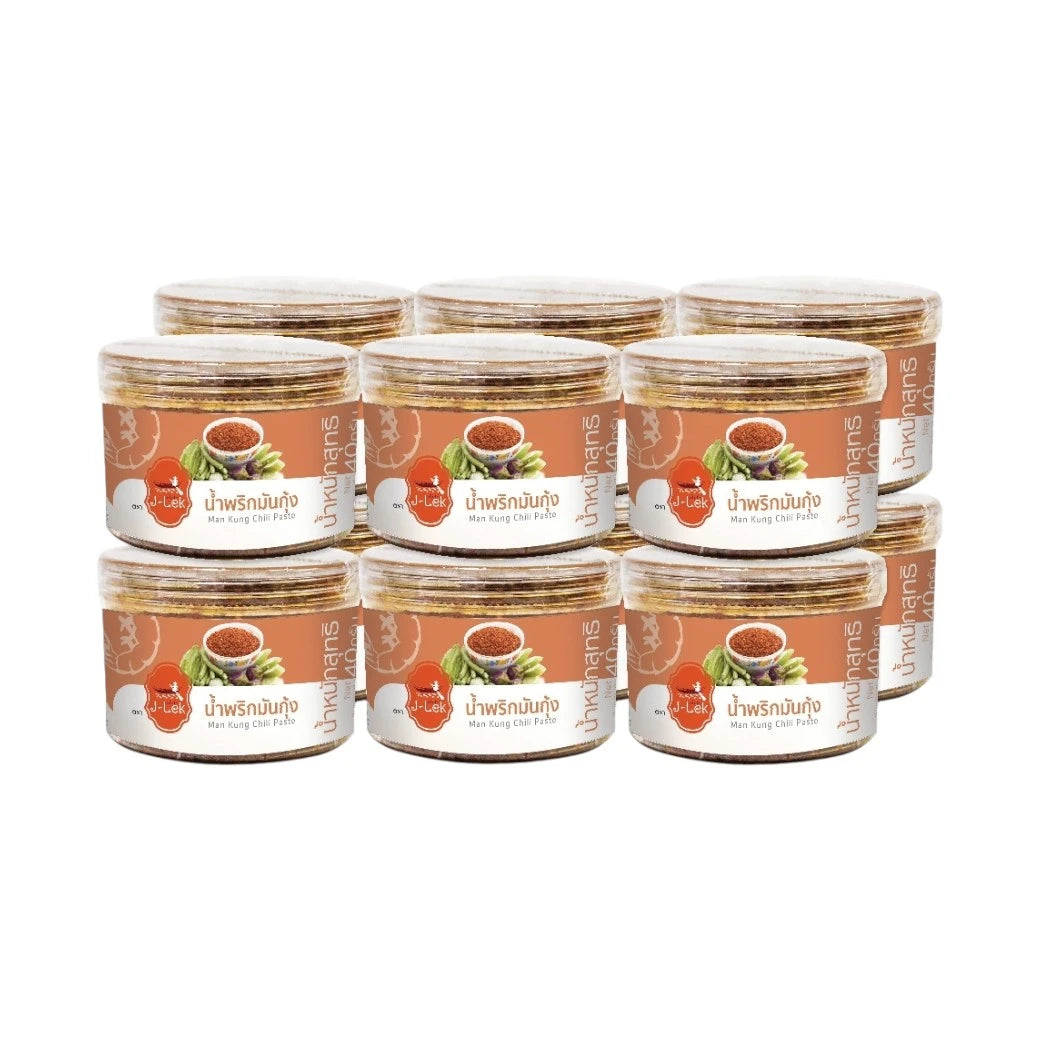 J-lek Jay Lek Shrimp Chili Paste Plastic Jar Pack Of 12 Jars 40g