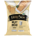 Little Farm Crispy Milky Bread confectionery snack with golden crispy texture and milky flavor, close-up of the snack piece.