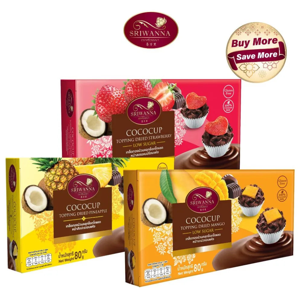 Sriwanna Cococup Crispy Chocolate Coconut Cup Topping Fruit 80g
