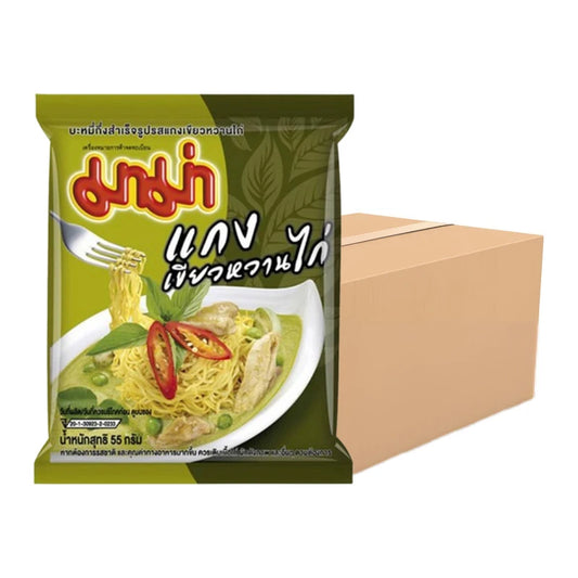 MAMA Chicken Green Curry Flavored Noodles Box Of 30 Packets
