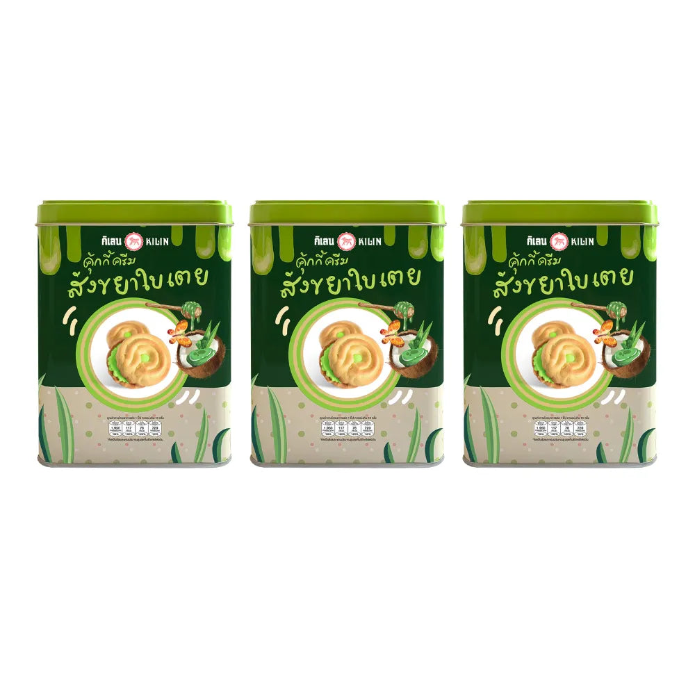 Kilin Biscuits In Tin Kaya Pandan Cream 400g x3