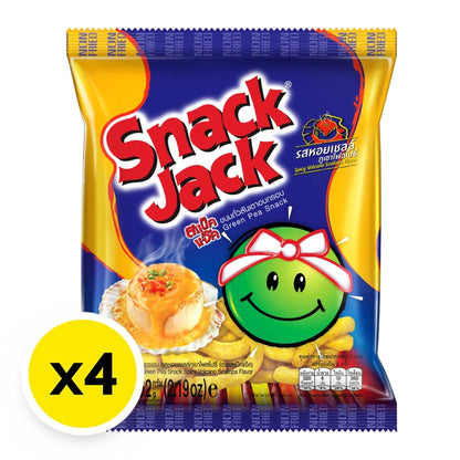 Snackjack Green Pea Snack Spicy Volcano Scallops Flavor 62g x4