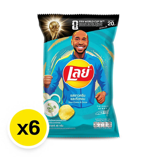 Lays Classic Potato Chips Sour Cream & Onion 48g x6