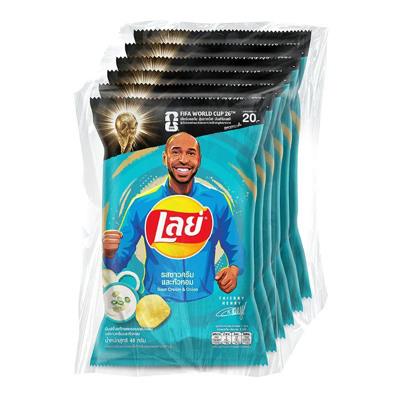 LAY'S Classic Potato Chips Sour Cream & Onion 48g x6