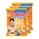 Three packets of CORNAE Corn Snack, 46g each, featuring golden corn chips in colorful packaging.