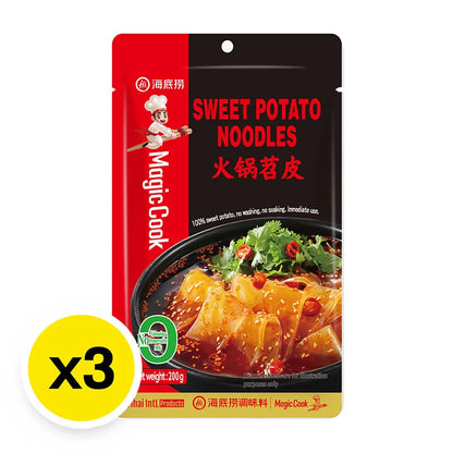 Haidilao Magic Cook Sweet Potato Noodles Wide 200g x3
