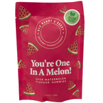 Ask Mummy & Daddy's "You're One In A Melon" gummies, colorful confectionery snacks shaped like melons and cute characters.