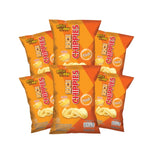 Rise Buddy Rice Chippies snack in a clear bag, crispy dry rice snack perfect for quick, tasty munching.