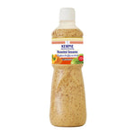 Kewpie Roasted Sesame Dressing bottle, 1L, in clear container with Japanese branding, for salads and Asian dishes.