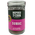 Sainsbury's Sumac spice in a jar, showing the reddish-brown ground seasoning used in Middle Eastern cuisine.