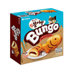 Orion Soft Cake chocolate and red bean snack, 348g, with a close-up of the individually wrapped treats showing the packaging.