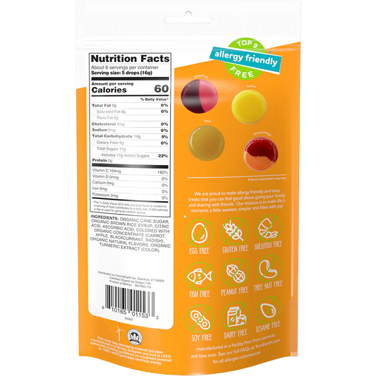 YumEarth Organic Citrus Grove Vitamin C Drops Candies