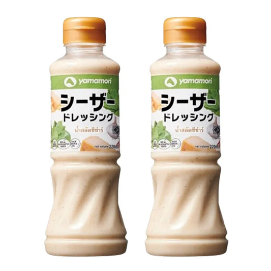 YAMAMORI Caesar Salad Dressing 220 mL bottle with creamy texture and fresh ingredients, shown in the image.