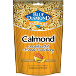 Blue Diamond Calmond confectionery snacks in a colorful package, featuring blue diamond branding and vibrant design elements.