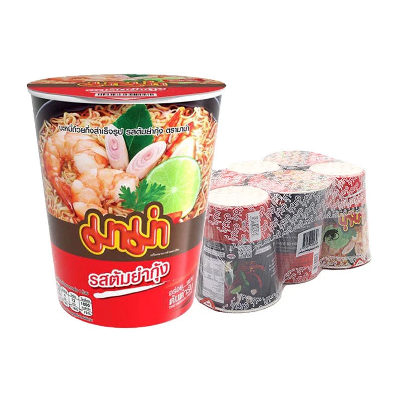 MAMA Cup Instant Noodles Tom Yum Kung 60g x6