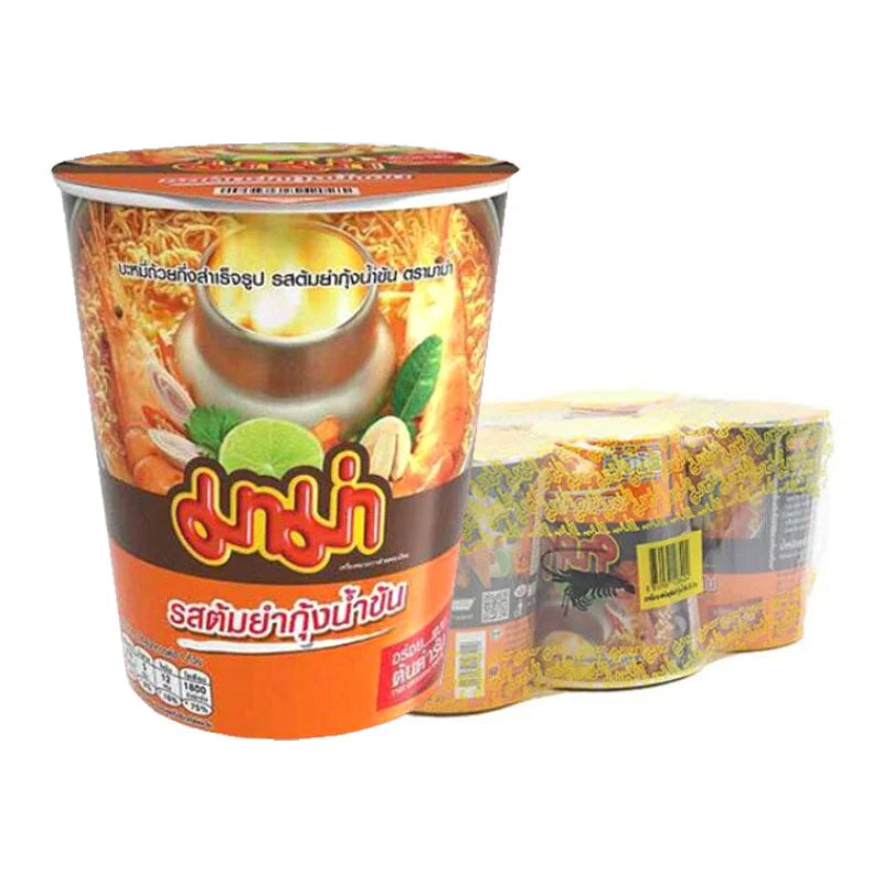 MAMA Cup Instant Noodles Shrimp Creamy Tom Yum 60g x6