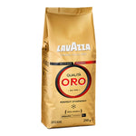Lavazza Qualita Oro coffee drink in a glass, showcasing the rich, dark espresso with a layer of crema on top.